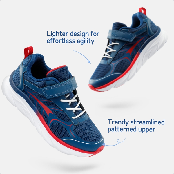 [EZ-Ons EZ-Plays] Kids Breathable Running Shoes - NAVY-RED - 1
